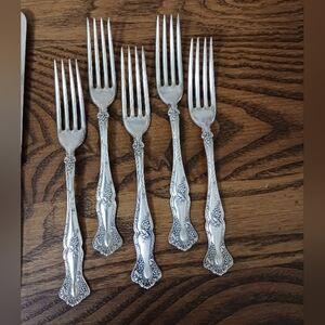 Lot 5-Antique 1847 Rogers Silverplate 1904 Grape XS Triple Dinner Fork